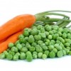 12175943-a-bunch-of-peas-and-carrots-over-white-background
