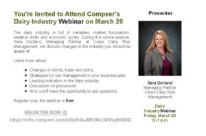 Cover photo for Dairy Industry Webinar This Friday!