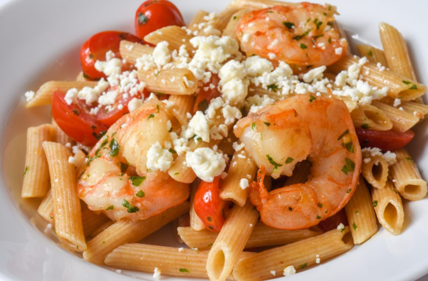 Shrimp and tomato pasta