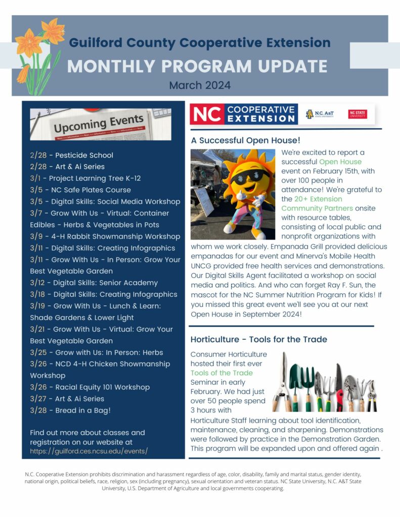 Monthly Program Update – March 2024