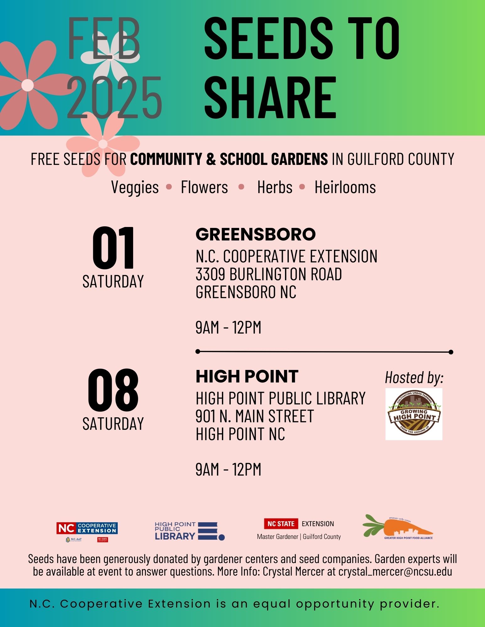 2025 Seeds to Share Event Flyer