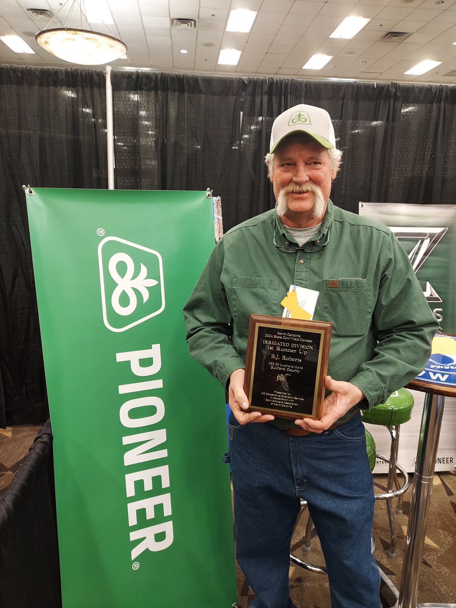 BJ Roberts of Guilford County Holding His Plaque