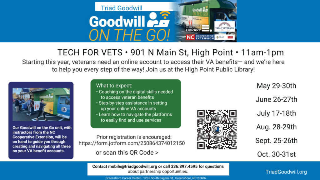 Tech For Vets Monthly Schedule: May - October 2025